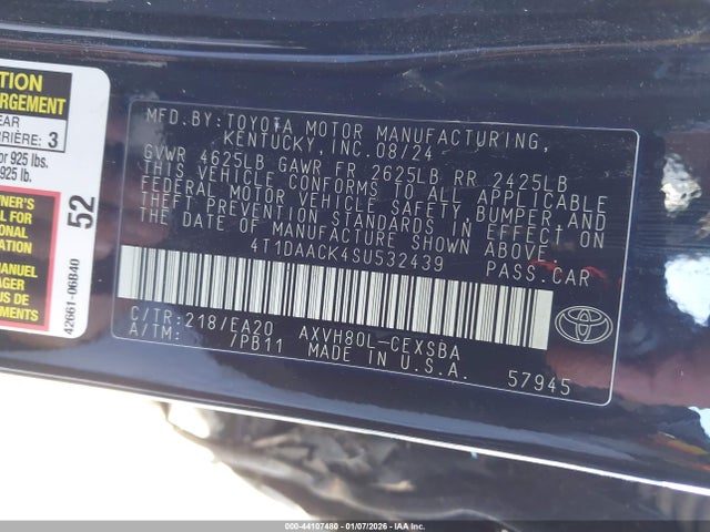 Toyota CAMRY SE 2025 4T1DAACK4SU532439 Image 9
