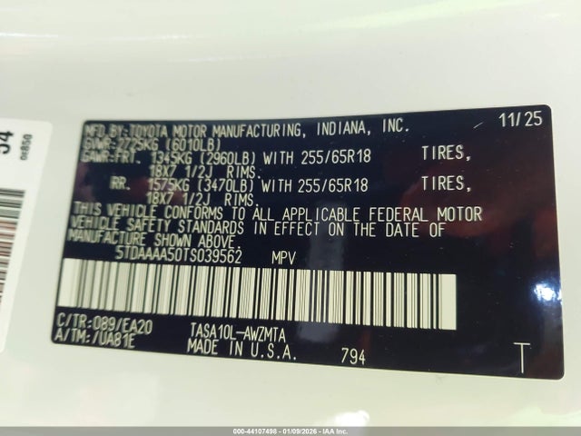 Toyota Grand Highlander Xle 2026 5TDAAAA50TS039562 Image 9