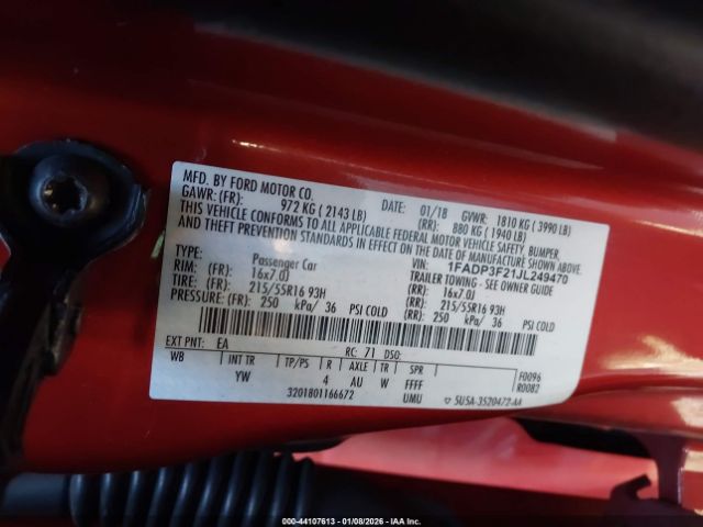 2018 FORD FOCUS 1FADP3F21JL249470 Photo 8