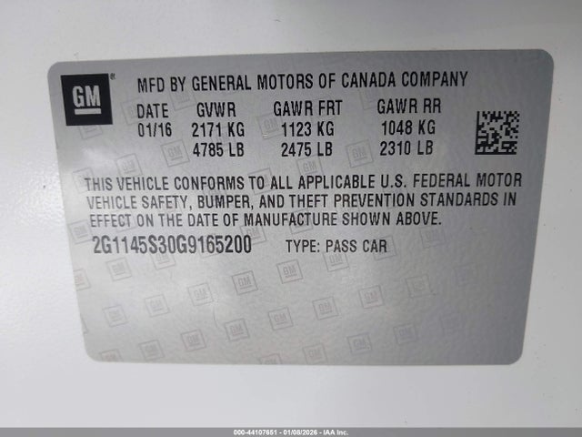 2G1145S30G9165200 Chevrolet IMPALA 2LZ