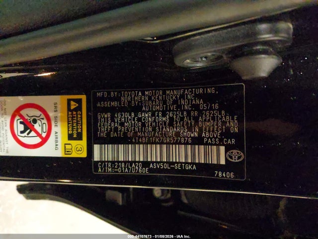 Toyota CAMRY XLE 2016 4T4BF1FK7GR577876 Image 9
