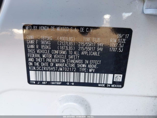 2018 HONDA HR-V 3CZRU5H57JM702172 Photo 8