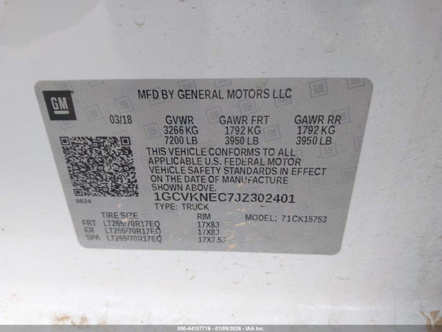 1GCVKNEC7JZ302401 Chevrolet Silverado 1500 Wt