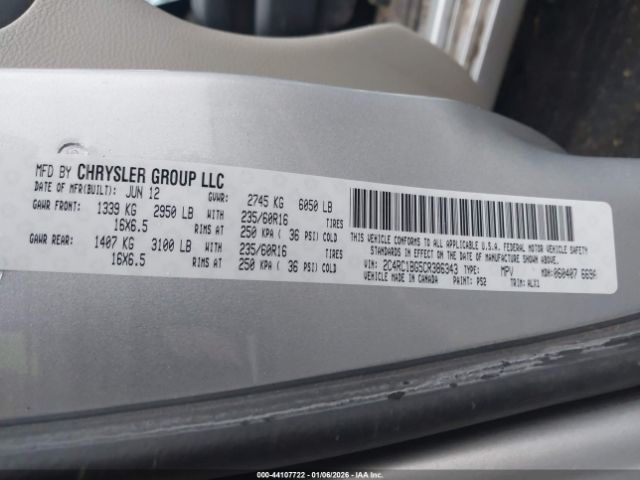 2012 CHRYSLER TOWN & COUNTRY 2C4RC1BG5CR386343 Photo 8