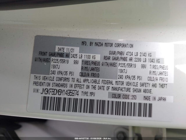 Mazda Cx-5 Grand Touring 2021 JM3KFBDM6M1495974 Image 9