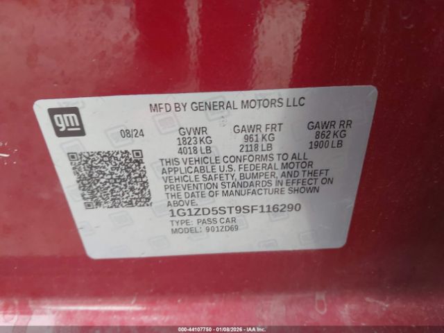 2025 CHEVROLET MALIBU 1G1ZD5ST9SF116290 Photo 8