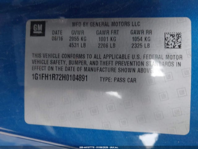 2017 CHEVROLET CAMARO 1G1FH1R72H0104891 Photo 8