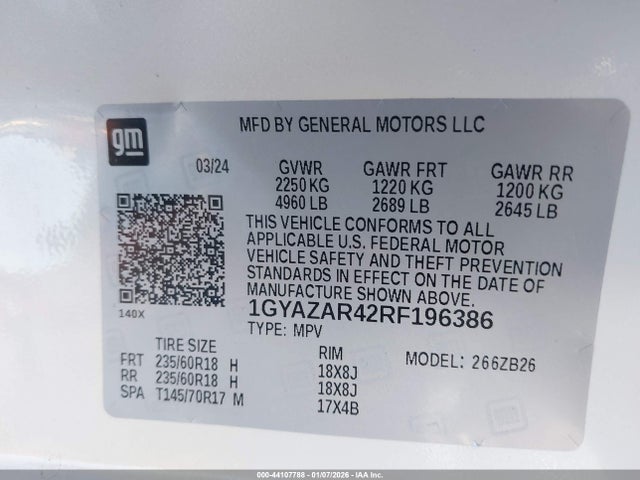 Продаж на аукціоні авто 2024 Cadillac Xt4 Fwd Luxury, vin: 1GYAZAR42RF196386, номер лоту: 44107788