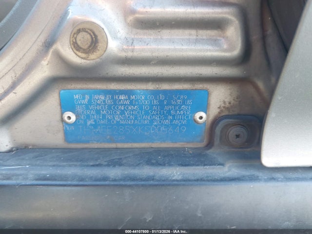 1989 HONDA CIVIC JHMEE285XKS005649 Photo 8