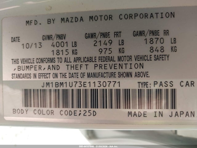JM1BM1U73E1130771 Mazda Mazda3 I Sport