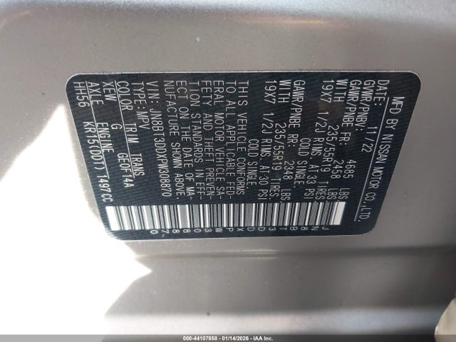 JN8BT3DDXPW308870 Nissan Rogue Platinum Intelligent Awd
