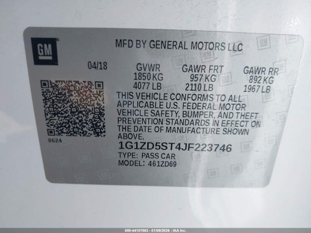 1G1ZD5ST4JF223746 Chevrolet MALIBU LT