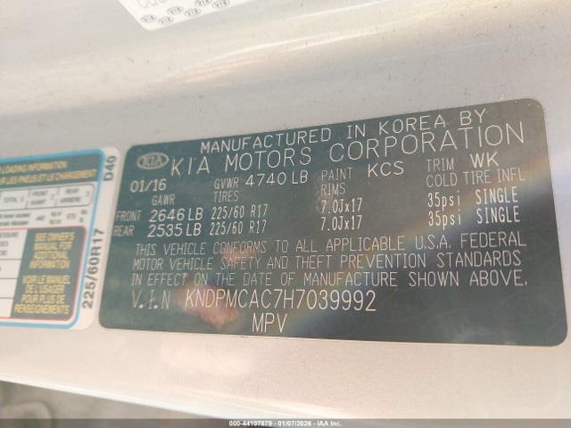 2017 KIA SPORTAGE KNDPMCAC7H7039992 Photo 8