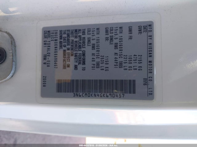 3N6CM0KN4GK690457 Nissan Nv200 S