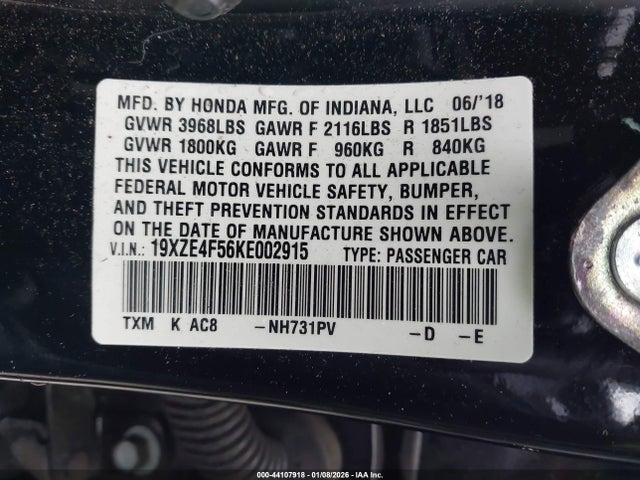 19XZE4F56KE002915 Honda INSIGHT EX
