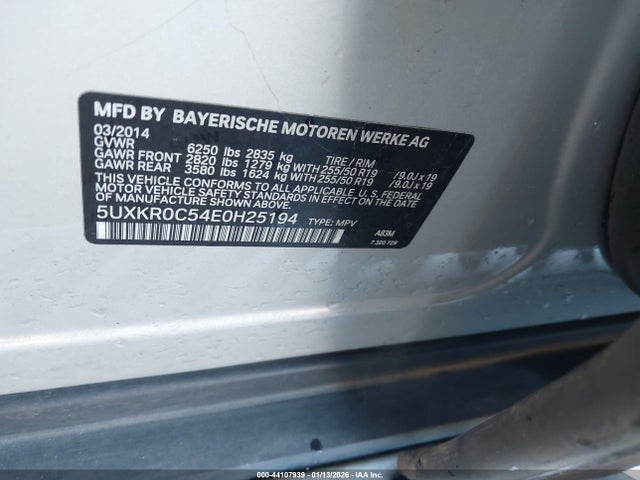 Aukcja sprzedaży 2014 Bmw X5 Xdrive35i, vin: 5UXKR0C54E0H25194, numer aukcji: 44107939