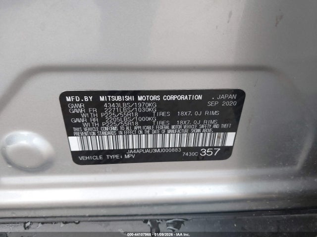 2021 MITSUBISHI OUTLANDER SPORT JA4APUAU3MU000883 Photo 8