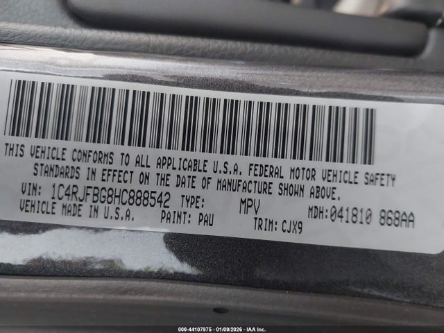 2017 JEEP GRAND CHEROKEE 1C4RJFBG8HC888542 Photo 8