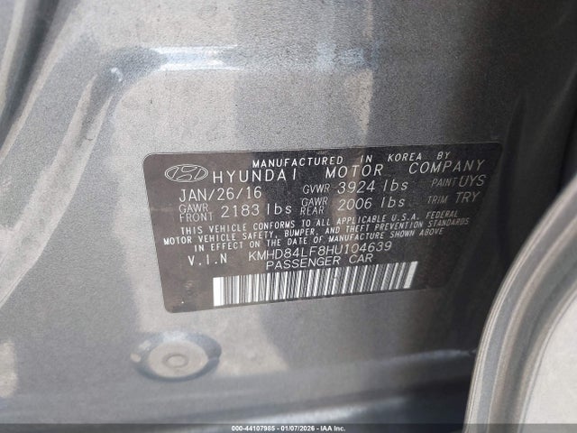 KMHD84LF8HU104639 Hyundai Elantra Limited