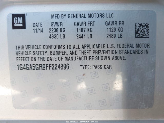 1G4GA5GR9FF224396 Buick Lacrosse