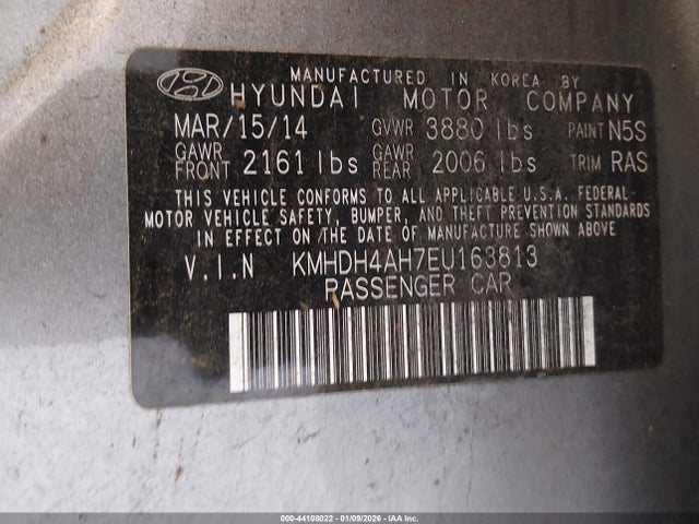 KMHDH4AH7EU163813 Hyundai Elantra Sport