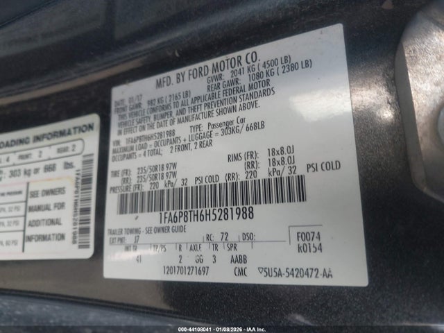 1FA6P8TH6H5281988 Ford Mustang Ecoboost