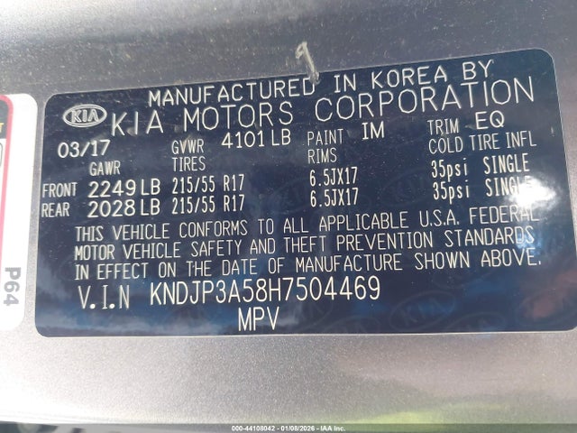 KNDJP3A58H7504469 KIA SOUL +