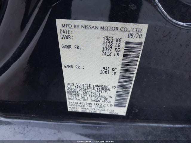 1N4BL4EV9MN302719 Nissan Altima Sl Fwd