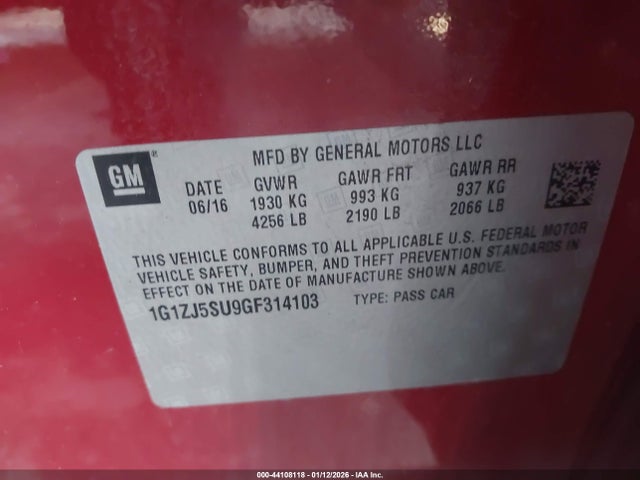 2016 CHEVROLET MALIBU HYBRID 1G1ZJ5SU9GF314103 Photo 8