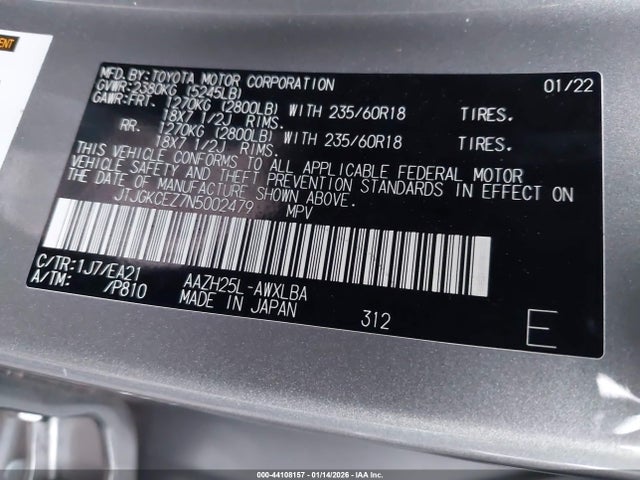 2022 LEXUS NX 350H JTJGKCEZ7N5002479 Photo 8