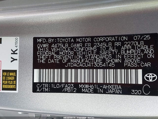 JTDACACU4T3054145 Toyota Prius Plug-in Hybrid Se