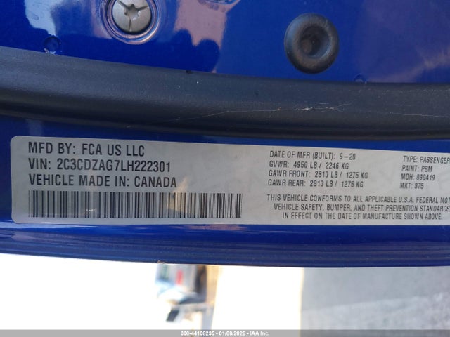 Dodge Challenger Sxt 2020 2C3CDZAG7LH222301 Image 9