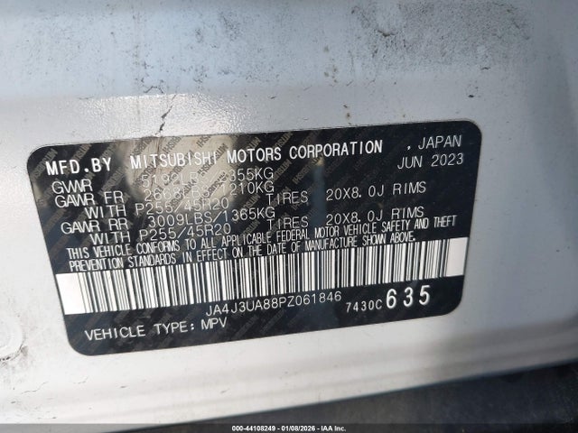 2023 MITSUBISHI OUTLANDER JA4J3UA88PZ061846 Photo 8
