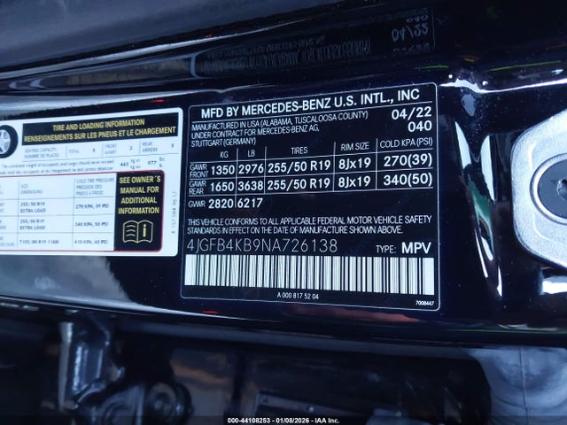 4JGFB4KB9NA726138 Mercedes-Benz Gle 350 4matic