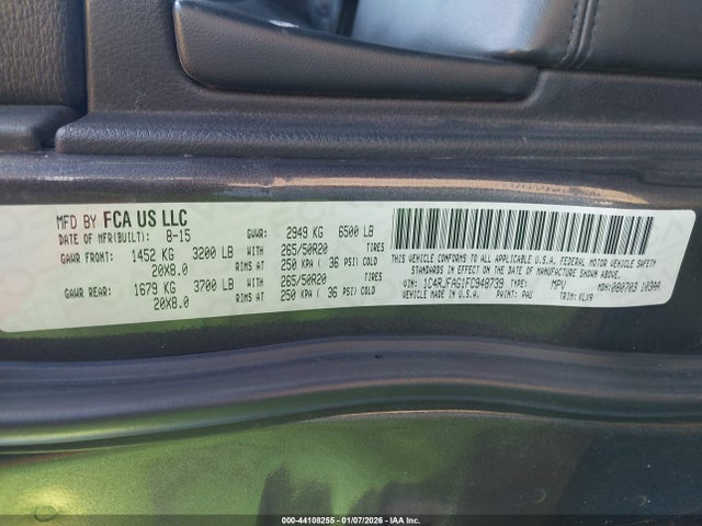 2015 JEEP GRAND CHEROKEE 1C4RJFAG1FC948739 Photo 8