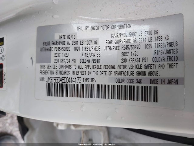 2013 MAZDA CX-9 JM3TB3DA5D0414173 Photo 8