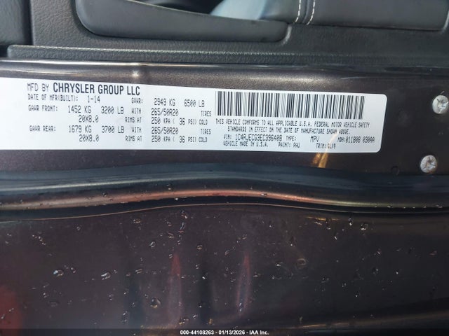 1C4RJECG3EC396408 Jeep Grand Cherokee Overland