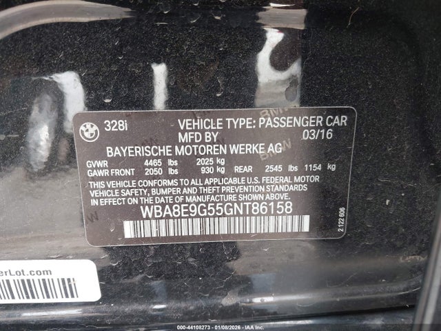 2016 BMW 328I WBA8E9G55GNT86158 Photo 8