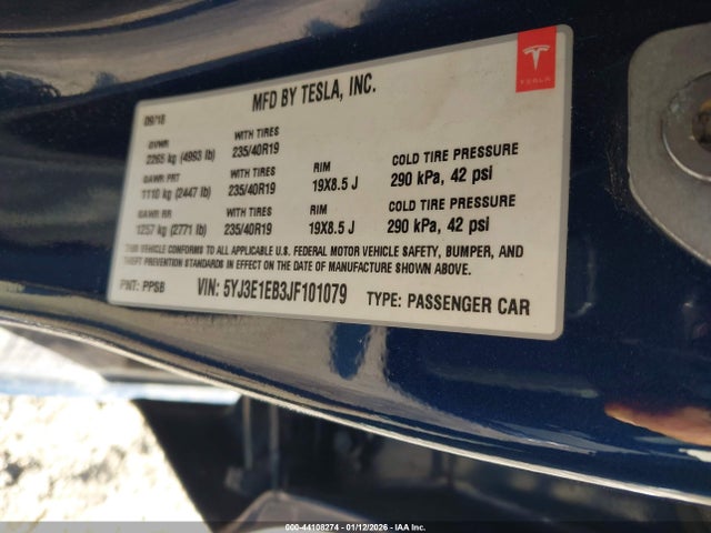 2018 TESLA MODEL 3 5YJ3E1EB3JF101079 Photo 8