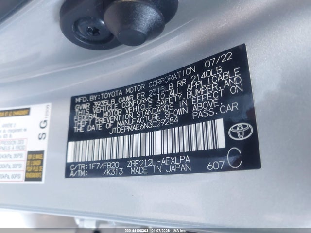 JTDEPMAE6N3029284 Toyota COROLLA LE