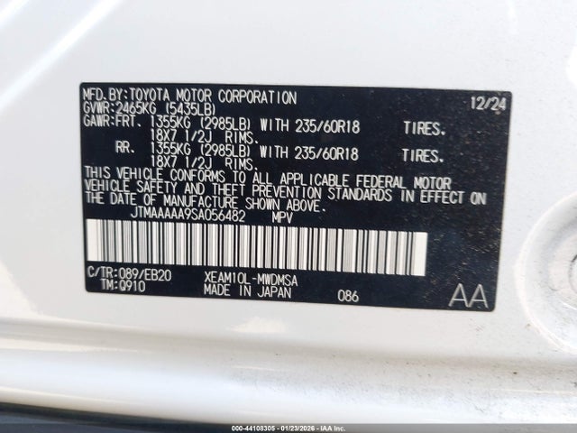 JTMAAAAA9SA056482 Toyota BZ4X XLE