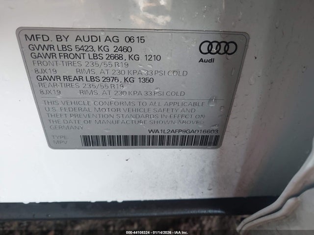 2016 AUDI Q5 WA1L2AFP9GA016603 Photo 8