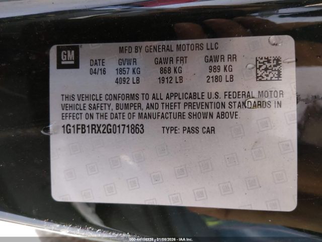 2016 CHEVROLET CAMARO 1G1FB1RX2G0171863 Photo 8