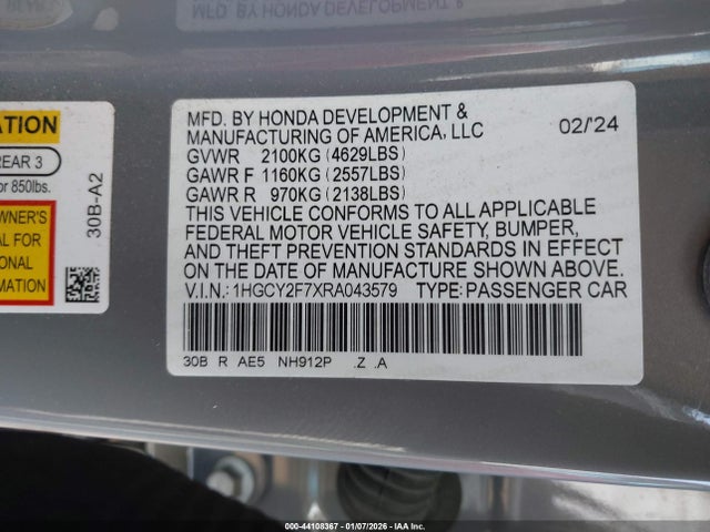 1HGCY2F7XRA043579 Honda Accord Hybrid Sport-l