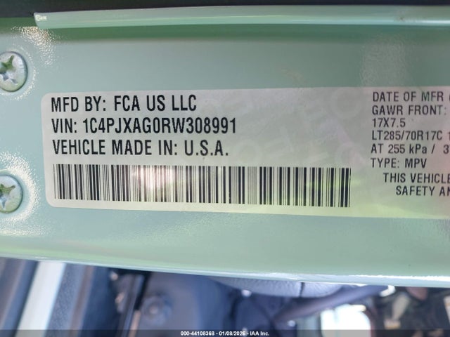 1C4PJXAG0RW308991 Jeep Wrangler Willys