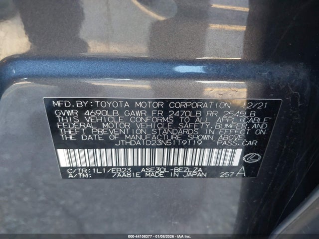 2022 LEXUS IS 300 JTHDA1D23N5119119 Photo 8