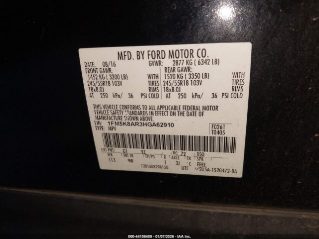 2017 FORD UTILITY POLICE INTERCEPTOR 1FM5K8AR3HGA62910 Photo 8