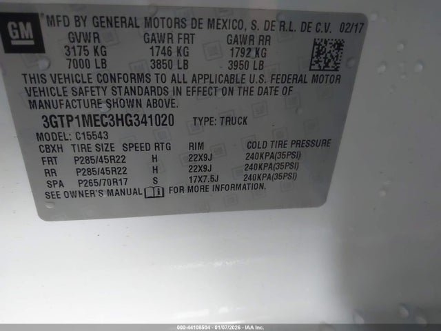 3GTP1MEC3HG341020 GMC Sierra 1500 Sle