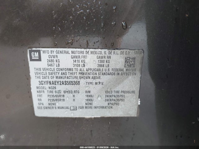 2010 CADILLAC SRX 3GYFNAEY2AS565368 Photo 8