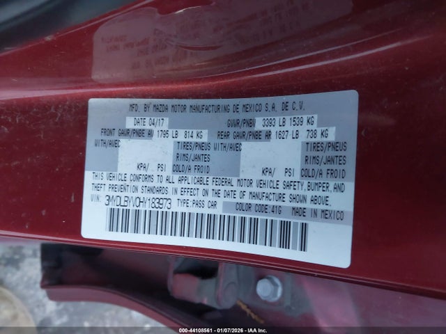 3MYDLBYV0HY183973 Toyota YARIS IA